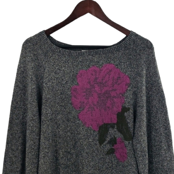 Style & Co Wide Sleeve Floral Sweater - Picture 2 of 8
